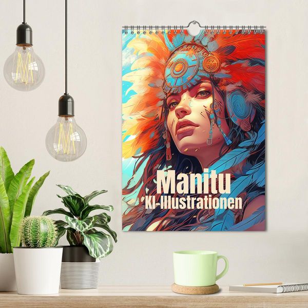 Produktbild: Manitu - KI-Illustrationen (Wandkalender 2026 DIN A4 hoch), CALVENDO Monatskalender