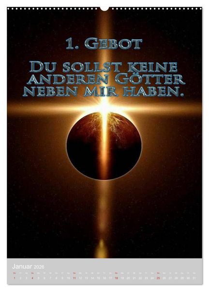 Produktbild: GOTTES 10 GEBOTE (hochwertiger Premium Wandkalender 2026 DIN A2 hoch), Kunstdruck in Hochglanz
