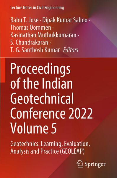 Produktbild: Proceedings of the Indian Geotechnical Conference 2022 Volume 5