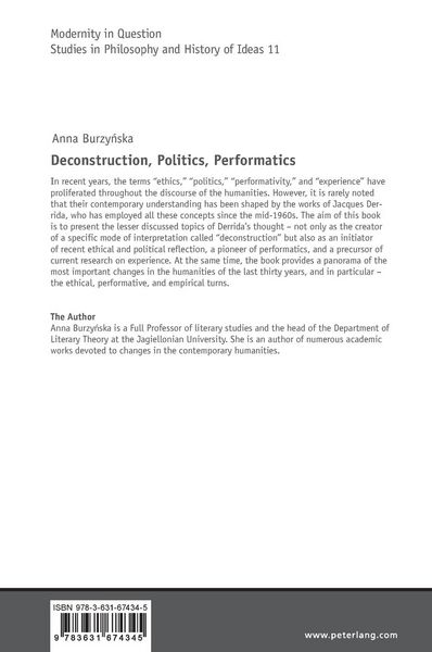 Produktbild: Deconstruction, Politics, Performatics