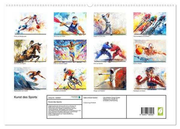 Produktbild: Kunst des Sports (hochwertiger Premium Wandkalender 2026 DIN A2 quer), Kunstdruck in Hochglanz