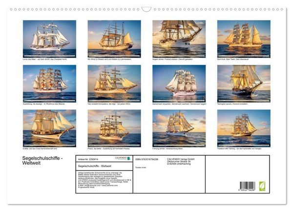 Produktbild: Segelschulschiffe - Weltweit (Wandkalender 2027 DIN A2 quer), CALVENDO Monatskalender