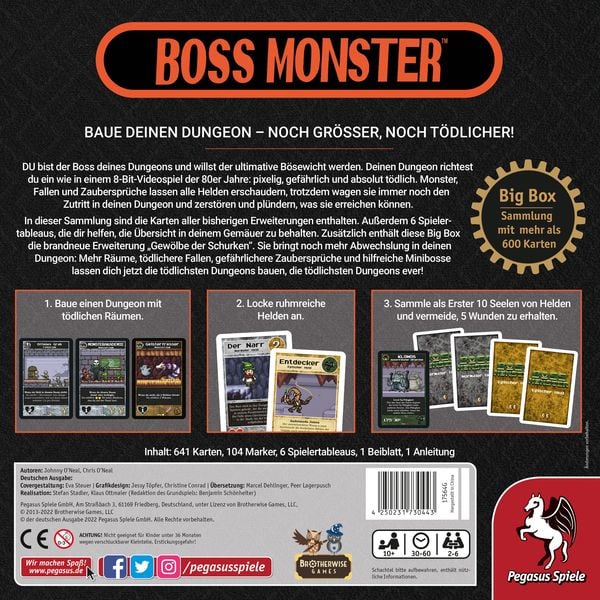 Produktbild: Pegasus 17564G - Boss Monster Big Box, Dungeon-Kartenspiel im Retrolook