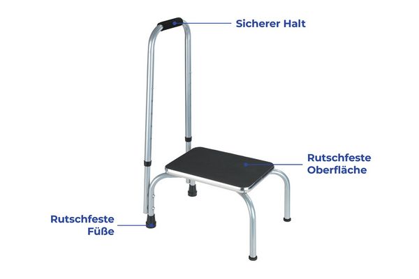 Produktbild: Sicherheits-Tritt Mod. Secura, Sicherheitsschemel mit Haltegriff