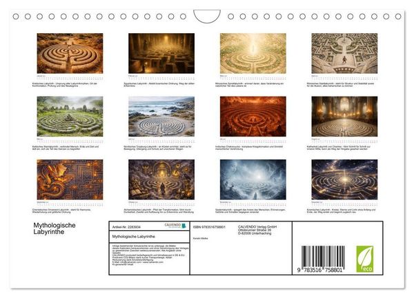 Produktbild: Mythologische Labyrinthe (Wandkalender 2027 DIN A4 quer), CALVENDO Monatskalender