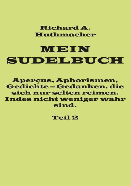 Produktbild: Mein Sudelbuch, Teil 2