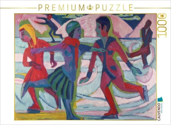 Produktbild: CALVENDO Puzzle Ernst Ludwig Kirchner. Schlittschuhl&auml;ufer, 1924/25 | 1000 Teile Lege-Gr&ouml;&szlig;e 64x48cm Foto-Puzzle f&uuml;r gl&uuml;ckliche Stunden