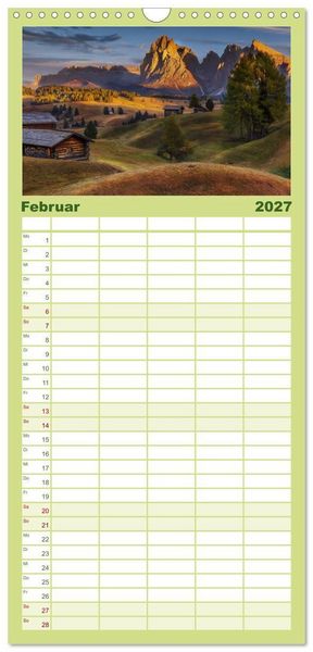 Produktbild: Familienplaner 2027 - Leidenschaft Landschaften mit 5 Spalten (Wandkalender, 21 x 45 cm) CALVENDO