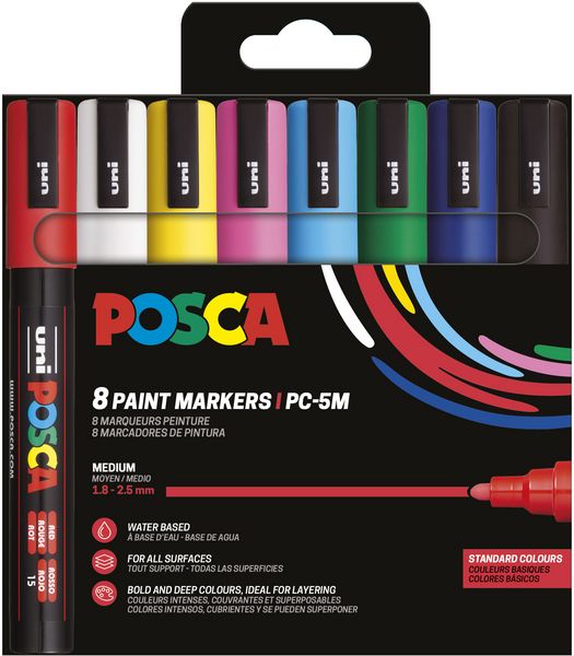 Produktbild: uni POSCA Marker PC-5M 1,8-2,5mm 8 St&uuml;ck