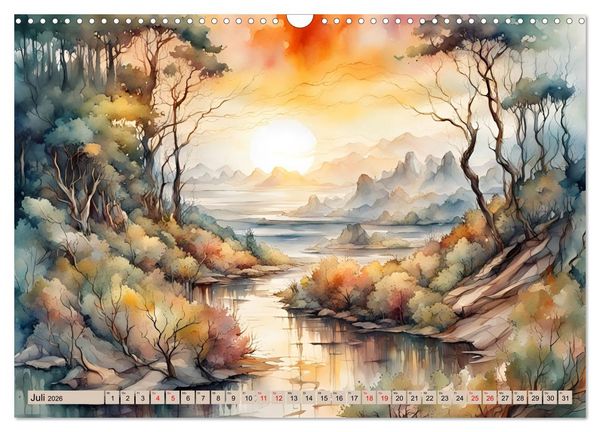 Produktbild: Landschaften Von Fr&uuml;hling bis Winter (Wandkalender 2026 DIN A3 quer), CALVENDO Monatskalender