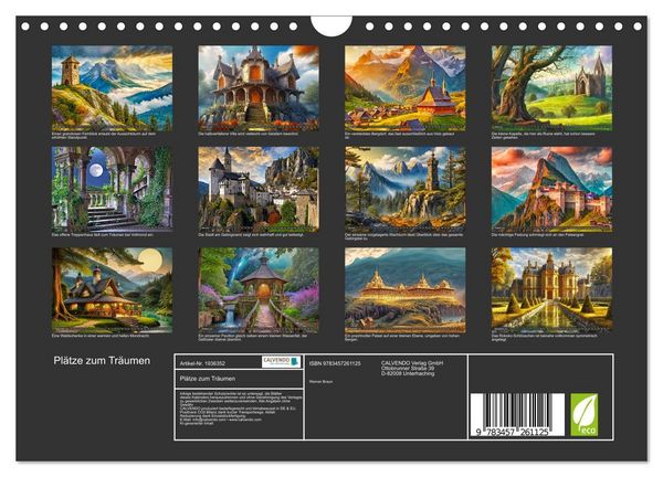 Produktbild: Pl&auml;tze zum Tr&auml;umen (Wandkalender 2026 DIN A4 quer), CALVENDO Monatskalender