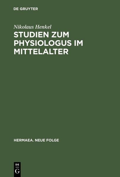 Produktbild: Studien zum Physiologus im Mittelalter