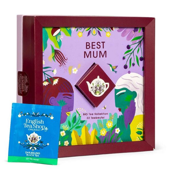 Produktbild: BIO Tee Kollektion "Best Mum", Tee Geschenk f&uuml;r Mama zum Geburtstag, Muttertag, Weihnachten, 4 Sorten, 32 Teebeutel