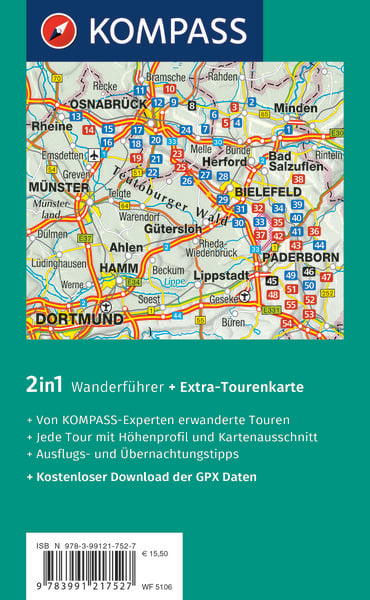 Produktbild: KOMPASS Wanderf&uuml;hrer Naturpark Teutoburger Wald mit Wiehen- und Eggegebirge, 55 Touren
