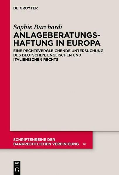 Produktbild: Anlageberatungshaftung in Europa