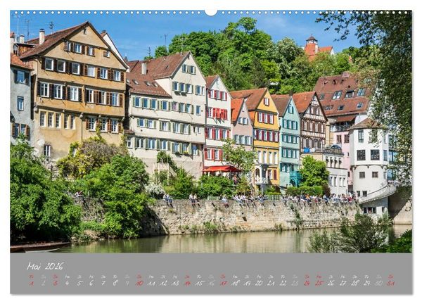 Produktbild: Zw&ouml;lf Monate in T&uuml;bingen (hochwertiger Premium Wandkalender 2026 DIN A2 quer), Kunstdruck in Hochglanz