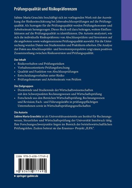 Produktbild: Pr&uuml;fungsqualit&auml;t und Risikopr&auml;ferenzen