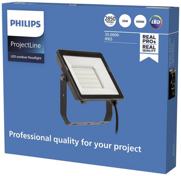 Produktbild: Philips LED ProjectLine 8719514954526 LED-Flutlichtstrahler 30W Leuchtfarben: Naturwei&szlig;