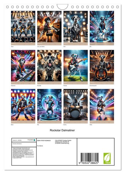 Produktbild: Rockstar Dalmatiner (Wandkalender 2026 DIN A4 hoch), CALVENDO Monatskalender
