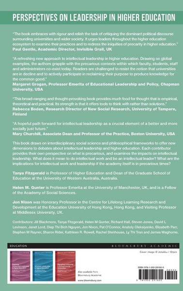 Produktbild: Intellectual Leadership, Higher Education and Precarious Times