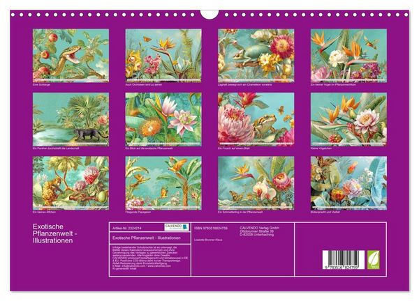 Produktbild: Exotische Pflanzenwelt - Illustrationen (Wandkalender 2027 DIN A3 quer), CALVENDO Monatskalender