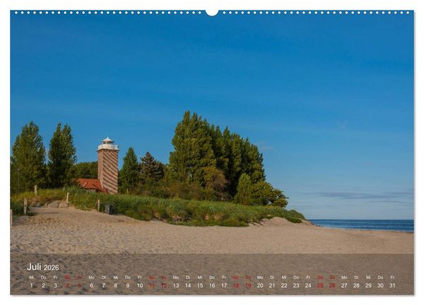 Produktbild: Die sch&ouml;nsten Leuchtt&uuml;rme - Deutsche Ostsee (Wandkalender 2026 DIN A2 quer), CALVENDO Monatskalender