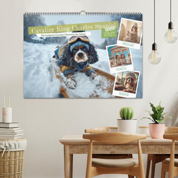 Produktbild: Cavalier King Charles Spaniel. Die lustigsten Cavalier Momente des Jahres. (Wandkalender 2027 DIN A2 quer), CALVENDO Monatskalender
