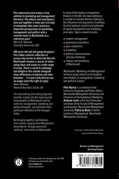 Produktbild: Machiavelli, Marketing and Management