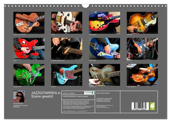 Produktbild: JAZZGITARREN in Szene gesetzt (Wandkalender 2026 DIN A3 quer), CALVENDO Monatskalender