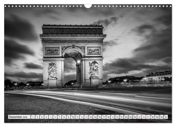 Produktbild: PARIS Monochrome Impressionen (Wandkalender 2026 DIN A3 quer), CALVENDO Monatskalender