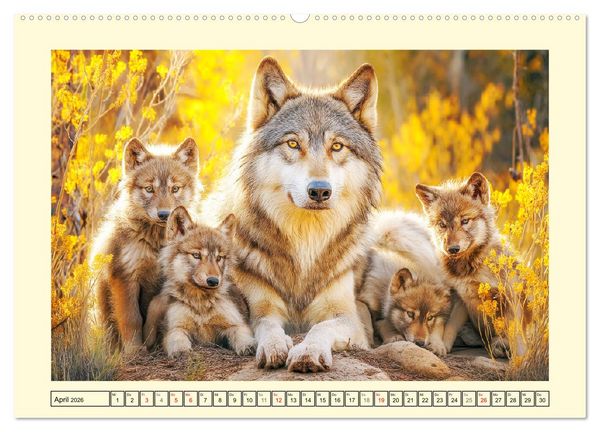 Produktbild: Herzschlag der Wildnis. W&ouml;lfe zwischen Legende, Freiheit und Anmut (hochwertiger Premium Wandkalender 2026 DIN A2 quer), Kunstdruck in Hochglanz