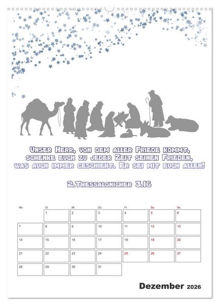 Produktbild: drei.sechzehn - Der Jesus Kalender (hochwertiger Premium Wandkalender 2026 DIN A2 hoch), Kunstdruck in Hochglanz