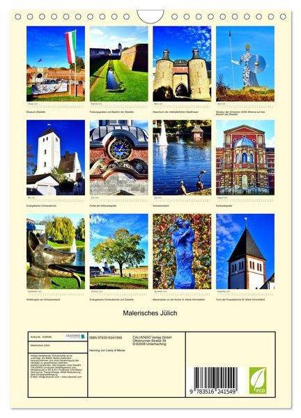 Produktbild: Malerisches J&uuml;lich (Wandkalender 2026 DIN A4 hoch), CALVENDO Monatskalender