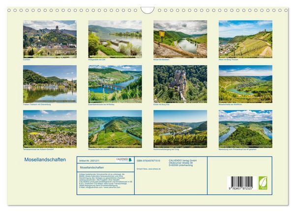 Produktbild: Mosellandschaften (Wandkalender 2026 DIN A3 quer), CALVENDO Monatskalender