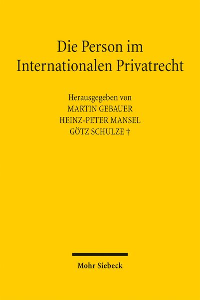 Produktbild: Die Person im Internationalen Privatrecht