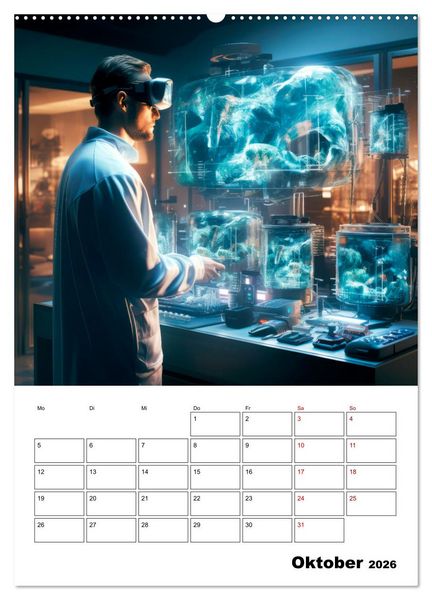Produktbild: K&Uuml;NSTLICHE INTELLIGENZ Cooler Terminplaner (Wandkalender 2026 DIN A2 hoch), CALVENDO Monatskalender