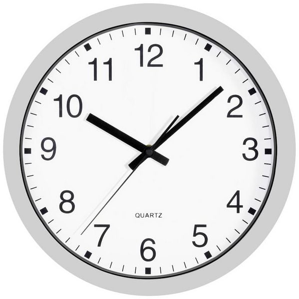 Produktbild: Quarz Wanduhr 30cm x 40mm Silber
