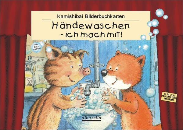 Produktbild: H&Auml;NDEWASCHEN - ICH MACH MIT! 11 Kamishibai-Bilderbuchkarten &uuml;bers richtige H&auml;ndewaschen, inkl. Hust- und Nies-Etikette!