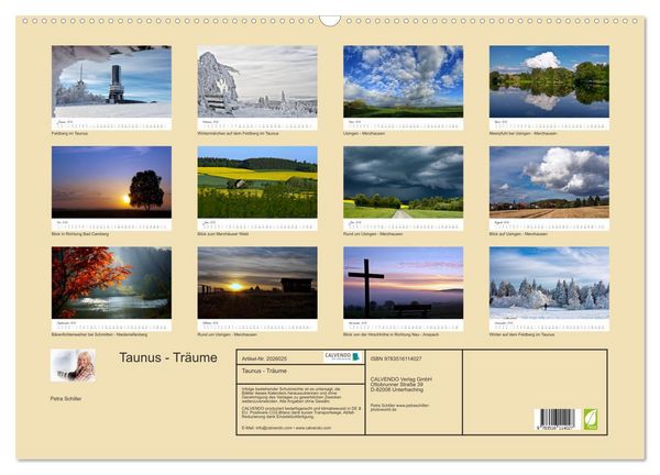 Produktbild: Taunus - Tr&auml;ume (Wandkalender 2026 DIN A2 quer), CALVENDO Monatskalender