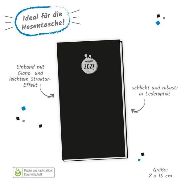 Produktbild: TR&Ouml;TSCH - Taschenterminer schwarz 2027