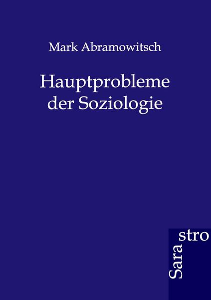 Produktbild: Hauptprobleme der Soziologie