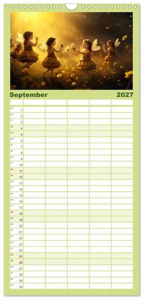 Produktbild: Familienplaner 2027 - Hallo! Ich bin die Honigbiene mit 5 Spalten (Wandkalender, 21 x 45 cm) CALVENDO