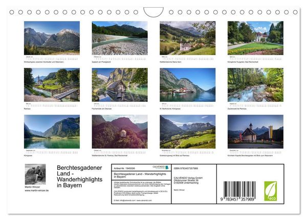 Produktbild: Berchtesgadener Land - Wanderhighlights in Bayern (Wandkalender 2026 DIN A4 quer), CALVENDO Monatskalender