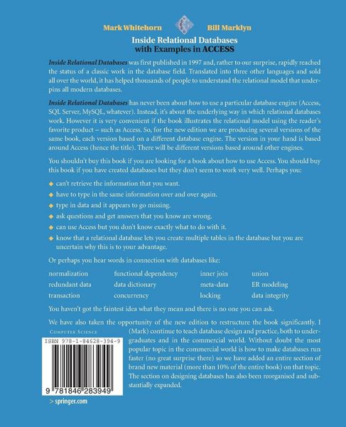 Produktbild: Inside Relational Databases with Examples in Access