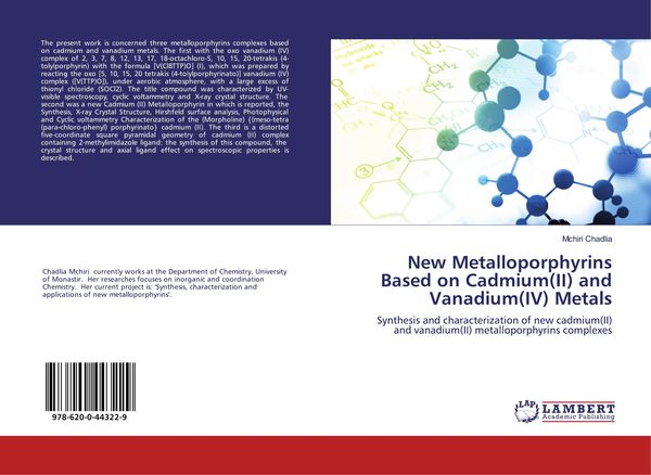 Produktbild: New Metalloporphyrins Based on Cadmium(II) and Vanadium(IV) Metals