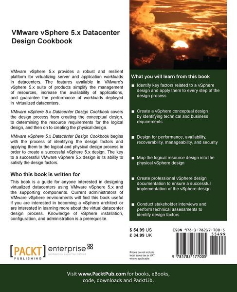 Produktbild: Vmware Vsphere 5.X Datacenter Design Cookbook