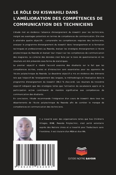 Produktbild: LE R&Ocirc;LE DU KISWAHILI DANS L'AM&Eacute;LIORATION DES COMP&Eacute;TENCES DE COMMUNICATION DES TECHNICIENS