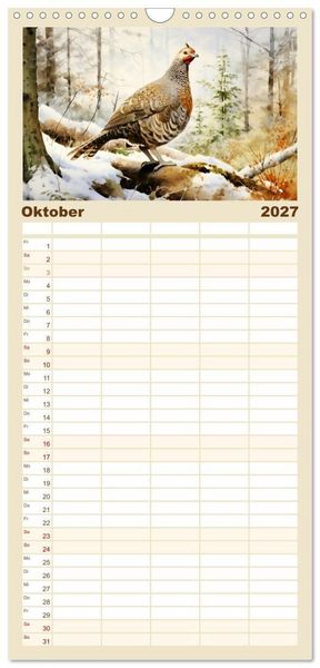 Produktbild: Familienplaner 2027 - Die Magie der Bergwelt mit 5 Spalten (Wandkalender, 21 x 45 cm) CALVENDO