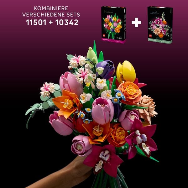 Produktbild: LEGO Botanicals 11501 Tulpenstrau&szlig;, Kunstblumen f&uuml;r Erwachsene