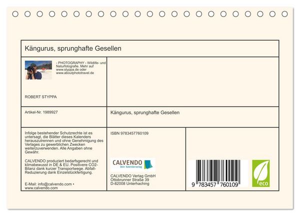 Produktbild: K&auml;ngurus, sprunghafte Gesellen (Tischkalender 2026 DIN A5 quer), CALVENDO Monatskalender